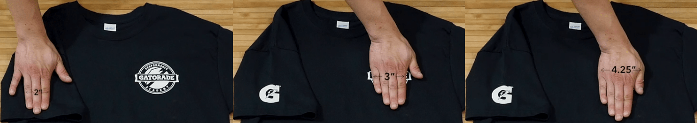 Finger sizing visualization for screen printing